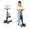 3 Wheel Scooter for Kids with Foldable Seat, Adjustable Handlebar Height, Lean-to-Steer Ride On Toy for Kids Ages 2+, Light-Up LED Wheels, Wide Anti Slip Deck, Indoor & Outdoor Use, Brown view 1