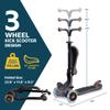 3 Wheel Scooter for Kids with Foldable Seat, Adjustable Handlebar Height, Lean-to-Steer Ride On Toy for Kids Ages 2+, Light-Up LED Wheels, Wide Anti Slip Deck, Indoor & Outdoor Use, Brown view 2