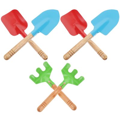 Kisangel 2 Sets Gardening Tool of Shovel Rake for Planting Digging Weeding for Fine Motor Skill Development Random Color