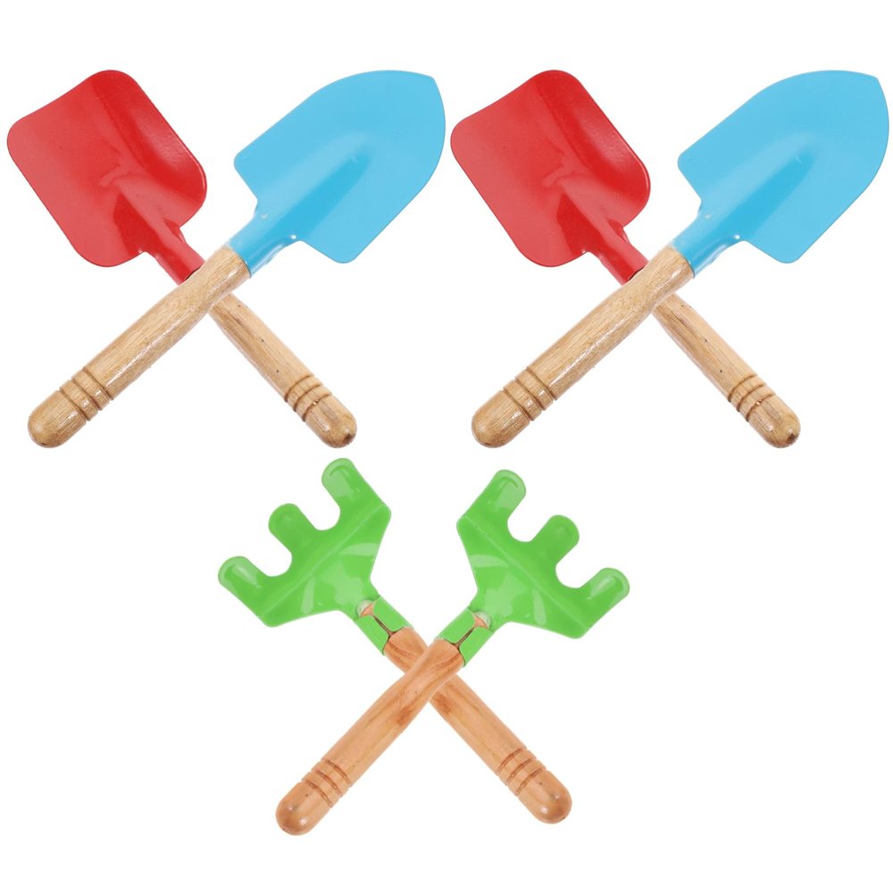 Kisangel 2 Sets Gardening Tool of Shovel Rake for Planting Digging Weeding for Fine Motor Skill Development Random Color