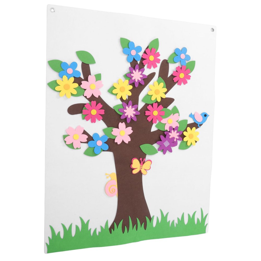 LRXIYODE Felt Story Board Kit for Kids Flower and Butterfly Decor Preschool Wall Tree Decor Interactive Felt Activities for Classroom and Home