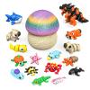 17PCS 3D Printed Animal Figurines Set with Mushroom Container - 16 Unique Articulated Animals, Fidget Toys for Stress Relief, Party Favors, Desk Decor & Gifts for Kids & Adults (17PCS Colour) view 1
