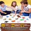 17PCS 3D Printed Animal Figurines Set with Mushroom Container - 16 Unique Articulated Animals, Fidget Toys for Stress Relief, Party Favors, Desk Decor & Gifts for Kids & Adults (17PCS Colour) view 4