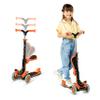 3 Wheel Scooter for Kids with Foldable Seat, Adjustable Handlebar Height, Lean-to-Steer Ride On Toy for Kids Ages 2+, Light-Up LED Wheels, Wide Anti Slip Deck, Indoor & Outdoor Use, Orange view 1