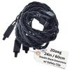 BackBay R/C 60CM / 24in 20awg Twisted Servo Extension Cable w/Safety Clip - All Black/Stealth Series - 100 Strands for RC Planes, Drones, Trucks, E-Bikes - 11 Lengths / 5 Wires Per Pack view 1
