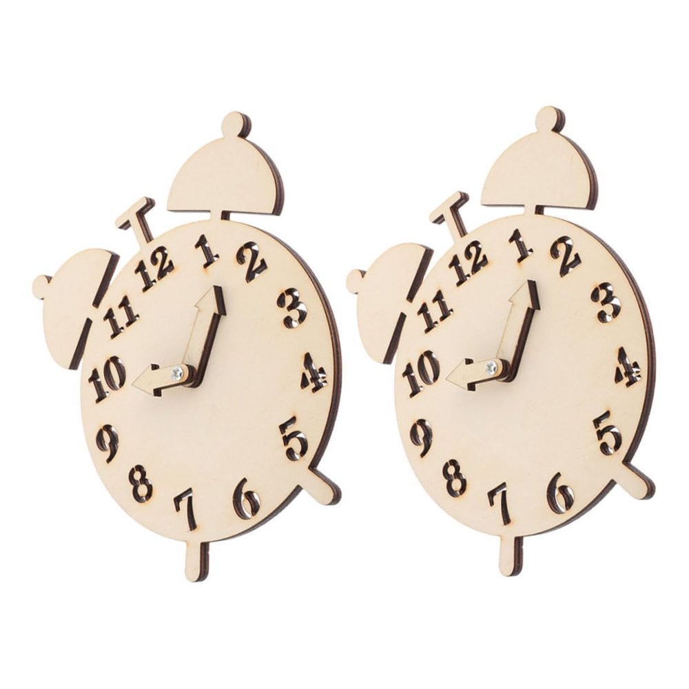 TEHAUX 2sets DIY Wooden Clock Educational Toys for Boys and Girls Math Learning Classroom Supplies Homeschooling Boy Girl Math Manipulatives