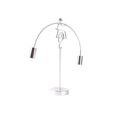 BESPORTBLE Creative Unicycle Balance Toy Iron Weightlifting Man Desktop Ornament Tumbler Decor for Office and Home Physics Science Stress Relief