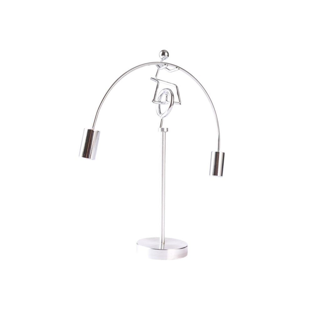 BESPORTBLE Creative Unicycle Balance Toy Iron Weightlifting Man Desktop Ornament Tumbler Decor for Office and Home Physics Science Stress Relief