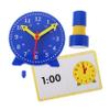 KOMBIUDA 1set Boy Teaching Clock Interactive Classroom Timepiece Stamps Educational Learning Cards for Home School Fun Clock Model for Boys and Girls to Learn view 1