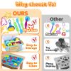 VConejo Dough Tools Play Sets for Kids, 37pcs Clay and Dough Accessories with Storage Container, Mat, Cutters, Rolling Pins, Safety Scissors, Stamps, Animal and 3D Dino Makers for Boys Girls view 3