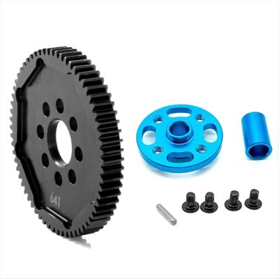 RC Spare Part Compatible with Tamiya for TT02 1/10 RC Car Upgrade Parts Accessories 64T Spur Gear and Gear Mount High for Speed Set 54500