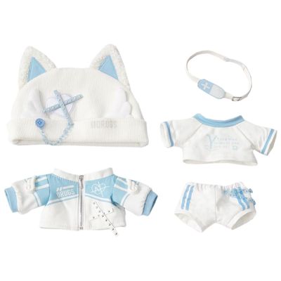 niannyyhouse 10cm 15cm 20cm Plush Doll Clothes Cat Ears Hat Coat T-Shirt Pants Backpack 8in Stuffed Doll Dressup (15cm)