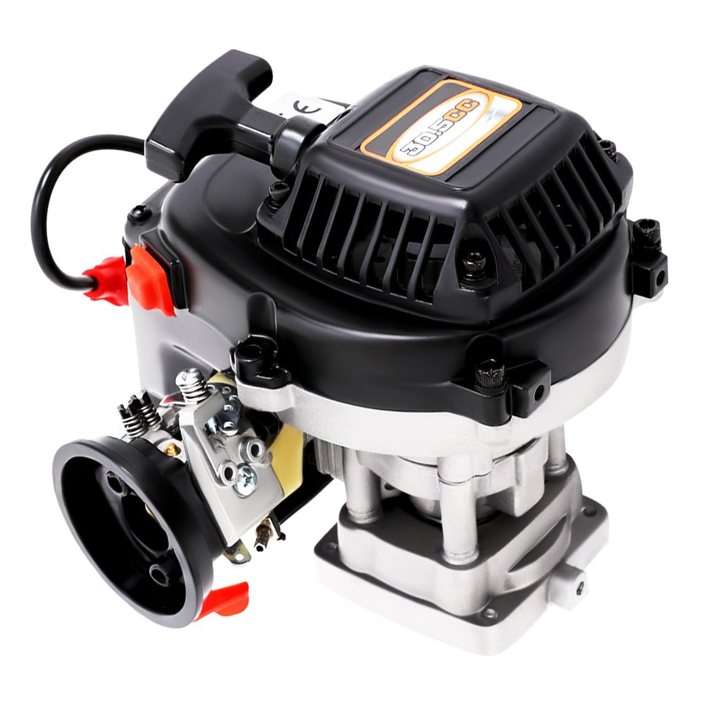 HZOPUTLH 30.5CC 2-Stroke Gasoline Engine, R305 4-Point Fixed Petrol Engine Kit, Recoil Hand Pull Air-Cooled Engine, RC Cars Motor Gasoline Engine Motor for Baja Off-Road Racing Bikes