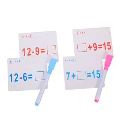 BESPORTBLE 2 Sets Math Flash Cards Erasable Arithmetic Practice Cards for Learning Fun Educational for Home School Nursery Stimulate Cognitive Development