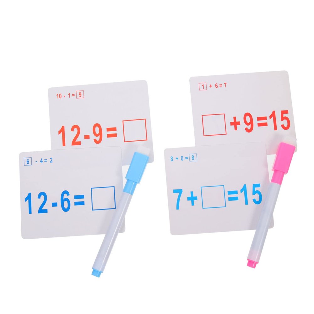 BESPORTBLE 2 Sets Math Flash Cards Erasable Arithmetic Practice Cards for Learning Fun Educational for Home School Nursery Stimulate Cognitive Development