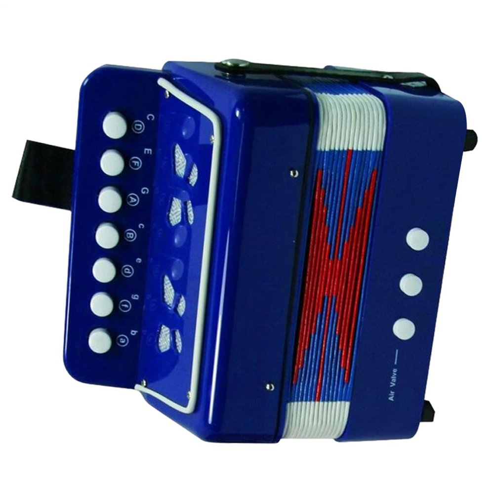 Accordion Instrument - Toddler Button Accordion, Beginner Toy | Portable 7 Keys Button Small for Beginners, Boys And Girls Age 3+, Birthday Gift