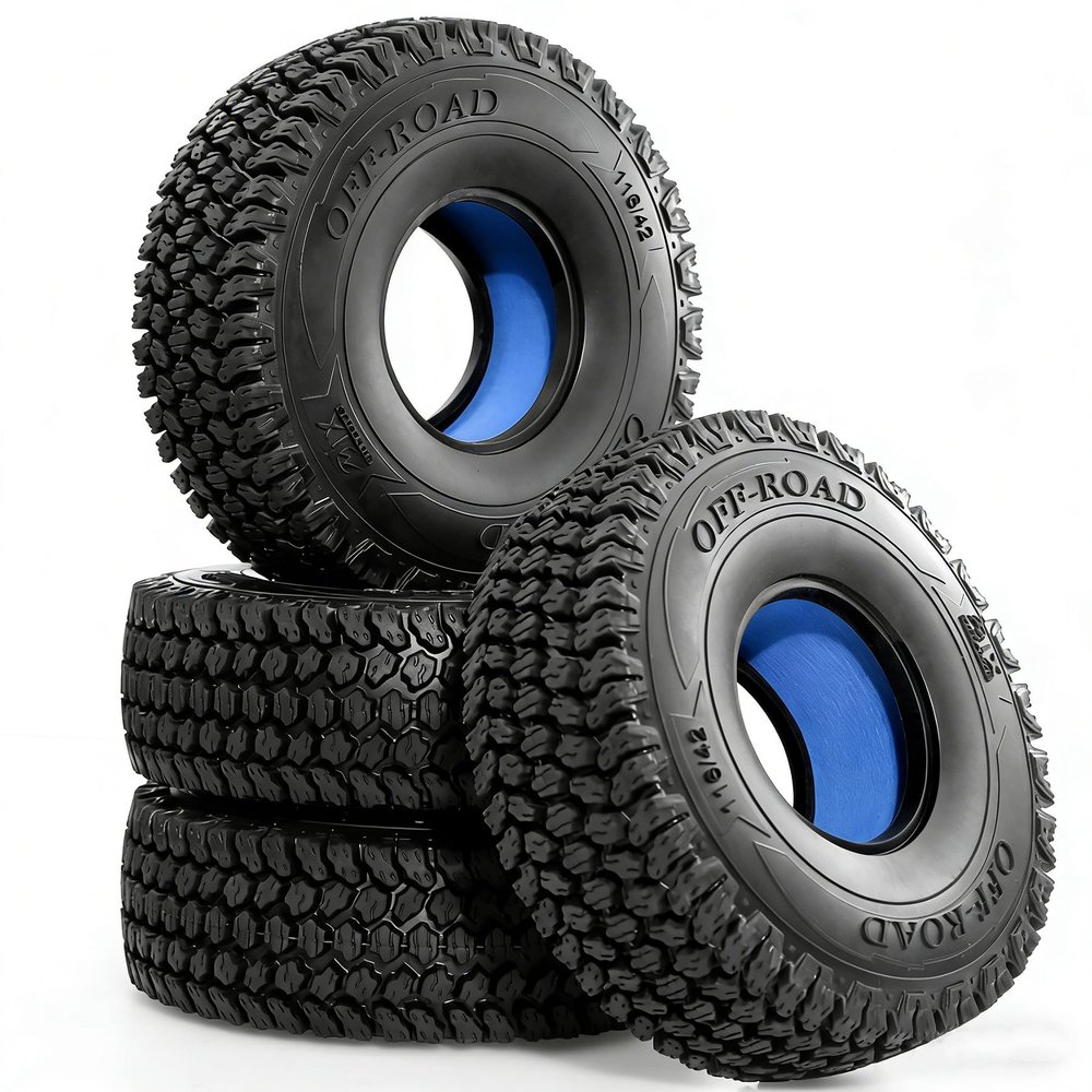 4PCS 1.9 Crawler Tires 12mm Hex 116mm OD Fit for 1/10 RC Crawler Axial SCX10 Traxxas TRX4 TRX6 AXI03007 90046 Redcat Gen 8 (1.9)
