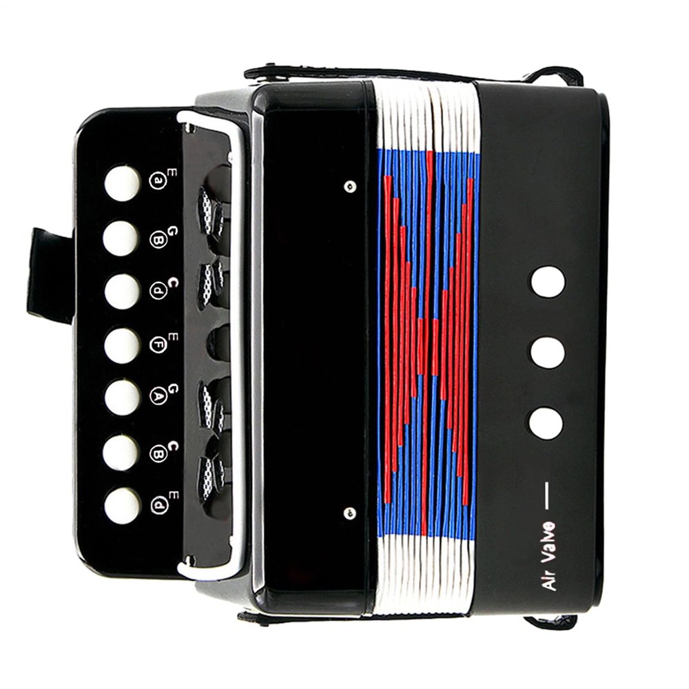  Children Mini Accordion - Toddler Button Accordion, Beginner Toy | Portable 7 Keys Button Small for Beginners, Boys And Girls Age 3+, Birthday Gift
