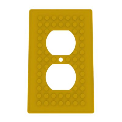 Building Brick Light Switch Cover Plate - Compatible with Standard Construction Blocks - Single Outlet Wall Plate (Sunflower Yellow)