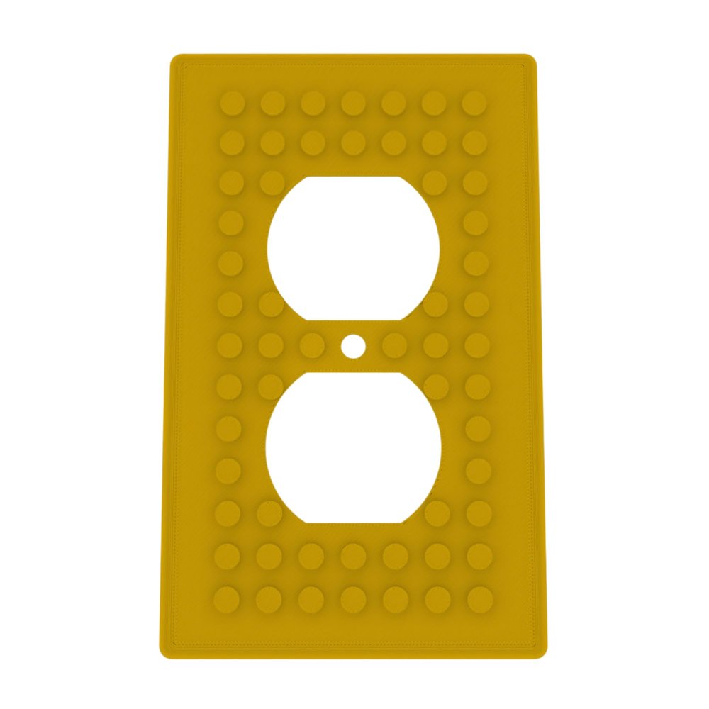 Building Brick Light Switch Cover Plate - Compatible with Standard Construction Blocks - Single Outlet Wall Plate (Sunflower Yellow)