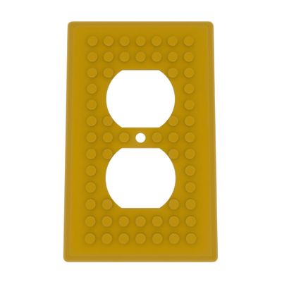 Building Brick Light Switch Cover Plate - Compatible with Standard Construction Blocks - Single Outlet Wall Plate (Gold)