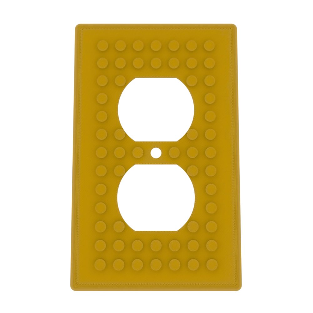 Building Brick Light Switch Cover Plate - Compatible with Standard Construction Blocks - Single Outlet Wall Plate (Gold)