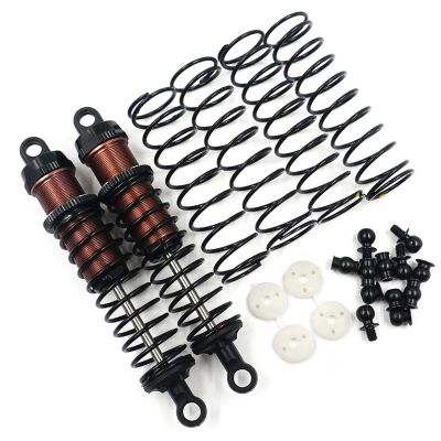 jnxwenu Aluminum Big BORE GO 90MM Damper 2PCS for 1/10 RC Off Road CAR #for BBG-0090(Brown)