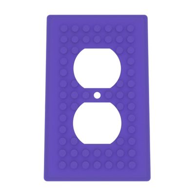 Building Brick Light Switch Cover Plate - Compatible with Standard Construction Blocks - Single Outlet Wall Plate (Purple)