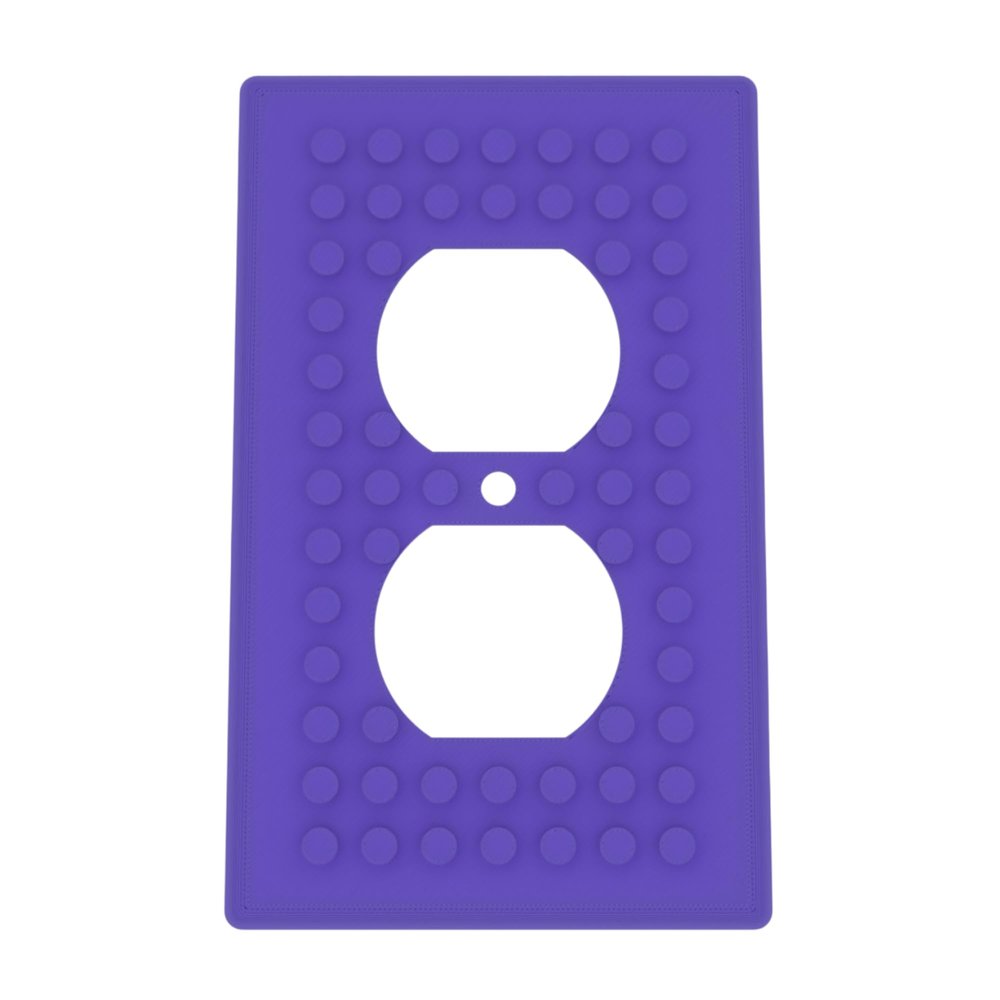 Building Brick Light Switch Cover Plate - Compatible with Standard Construction Blocks - Single Outlet Wall Plate (Purple)