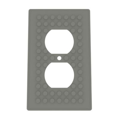 Building Brick Light Switch Cover Plate - Compatible with Standard Construction Blocks - Single Outlet Wall Plate (Slate Gray Sparkle)