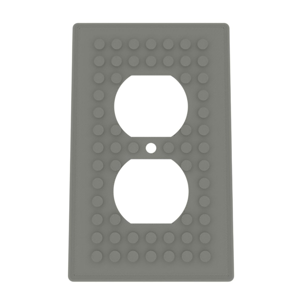 Building Brick Light Switch Cover Plate - Compatible with Standard Construction Blocks - Single Outlet Wall Plate (Slate Gray Sparkle)
