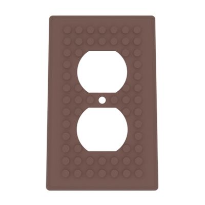 Building Brick Light Switch Cover Plate - Compatible with Standard Construction Blocks - Single Outlet Wall Plate (Brown (Gold Shimmer))
