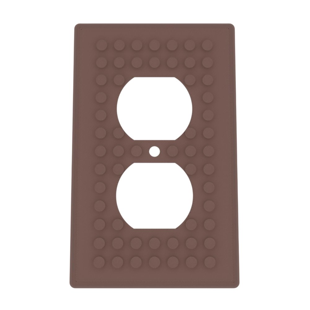 Building Brick Light Switch Cover Plate - Compatible with Standard Construction Blocks - Single Outlet Wall Plate (Brown (Gold Shimmer))