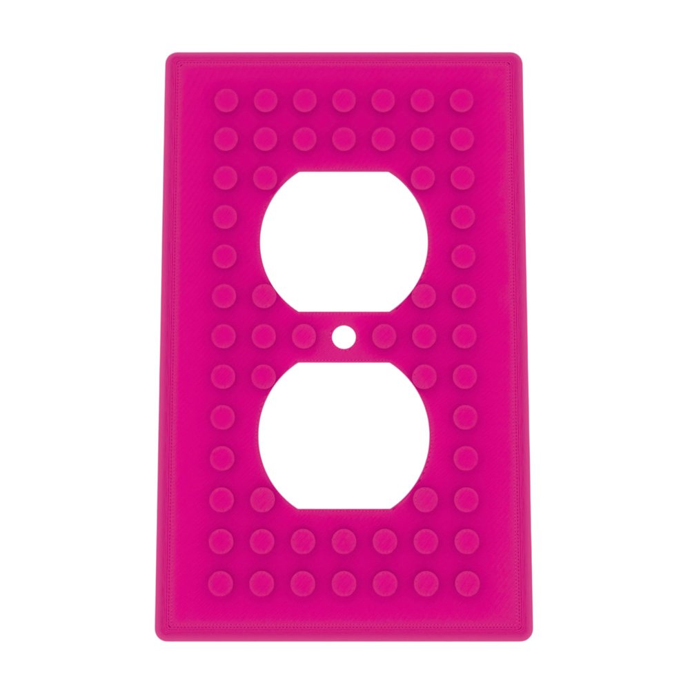 Building Brick Light Switch Cover Plate - Compatible with Standard Construction Blocks - Single Outlet Wall Plate (Magenta)