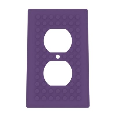 Building Brick Light Switch Cover Plate - Compatible with Standard Construction Blocks - Single Outlet Wall Plate (Indigo Purple)