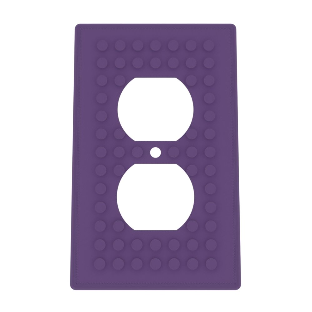 Building Brick Light Switch Cover Plate - Compatible with Standard Construction Blocks - Single Outlet Wall Plate (Indigo Purple)