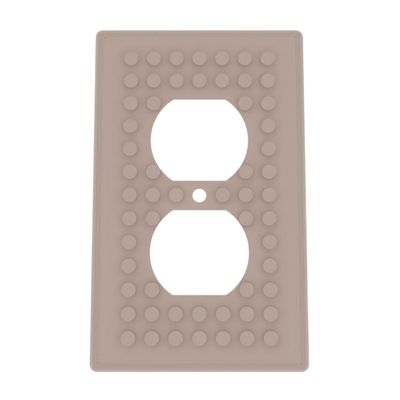 Building Brick Light Switch Cover Plate - Compatible with Standard Construction Blocks - Single Outlet Wall Plate (Beige)