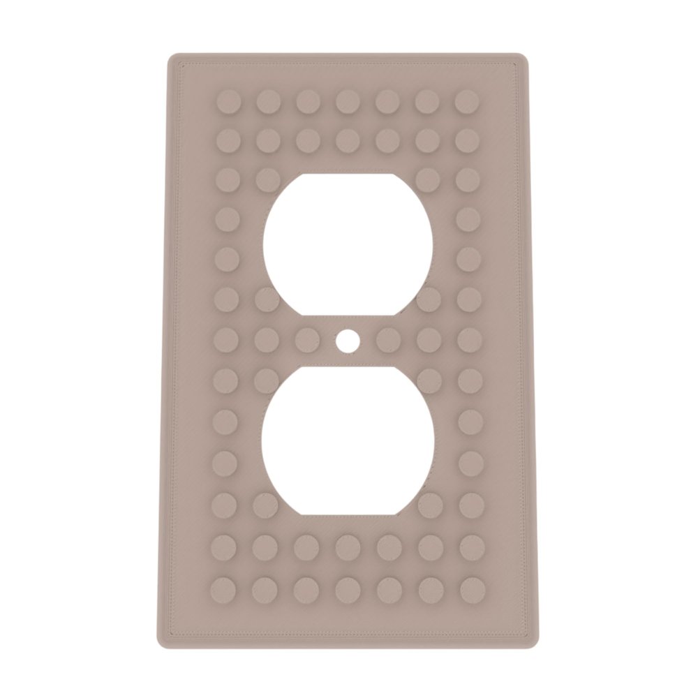Building Brick Light Switch Cover Plate - Compatible with Standard Construction Blocks - Single Outlet Wall Plate (Beige)