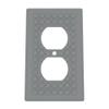 Building Brick Light Switch Cover Plate - Compatible with Standard Construction Blocks - Single Outlet Wall Plate (Silver) view 1