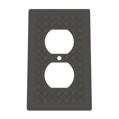 Building Brick Light Switch Cover Plate - Compatible with Standard Construction Blocks - Single Outlet Wall Plate (Onyx Black Sparkle)
