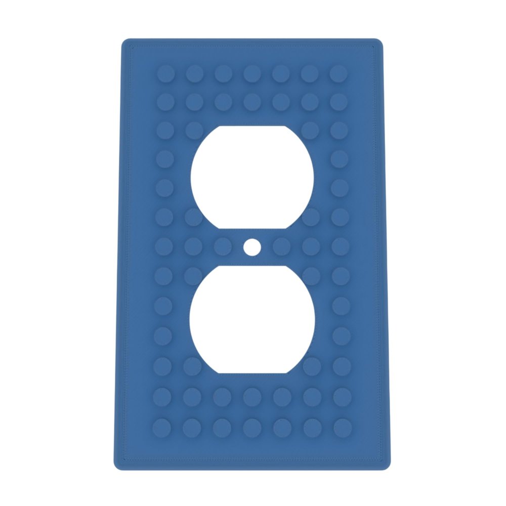 Building Brick Light Switch Cover Plate - Compatible with Standard Construction Blocks - Single Outlet Wall Plate (Cobalt Blue Metallic)