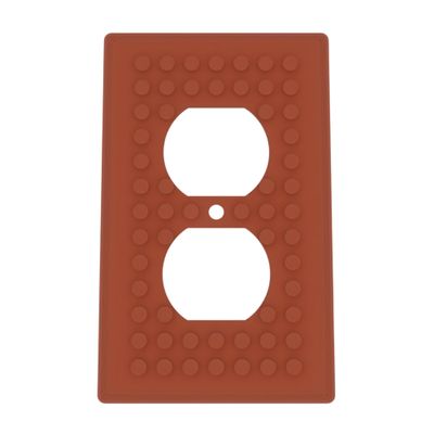 Building Brick Light Switch Cover Plate - Compatible with Standard Construction Blocks - Single Outlet Wall Plate (Brown)