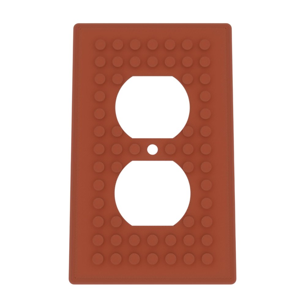 Building Brick Light Switch Cover Plate - Compatible with Standard Construction Blocks - Single Outlet Wall Plate (Brown)