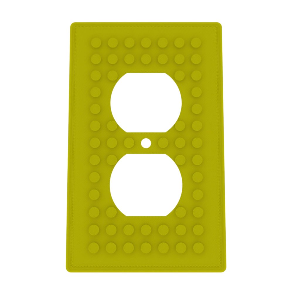 Building Brick Light Switch Cover Plate - Compatible with Standard Construction Blocks - Single Outlet Wall Plate (Yellow)