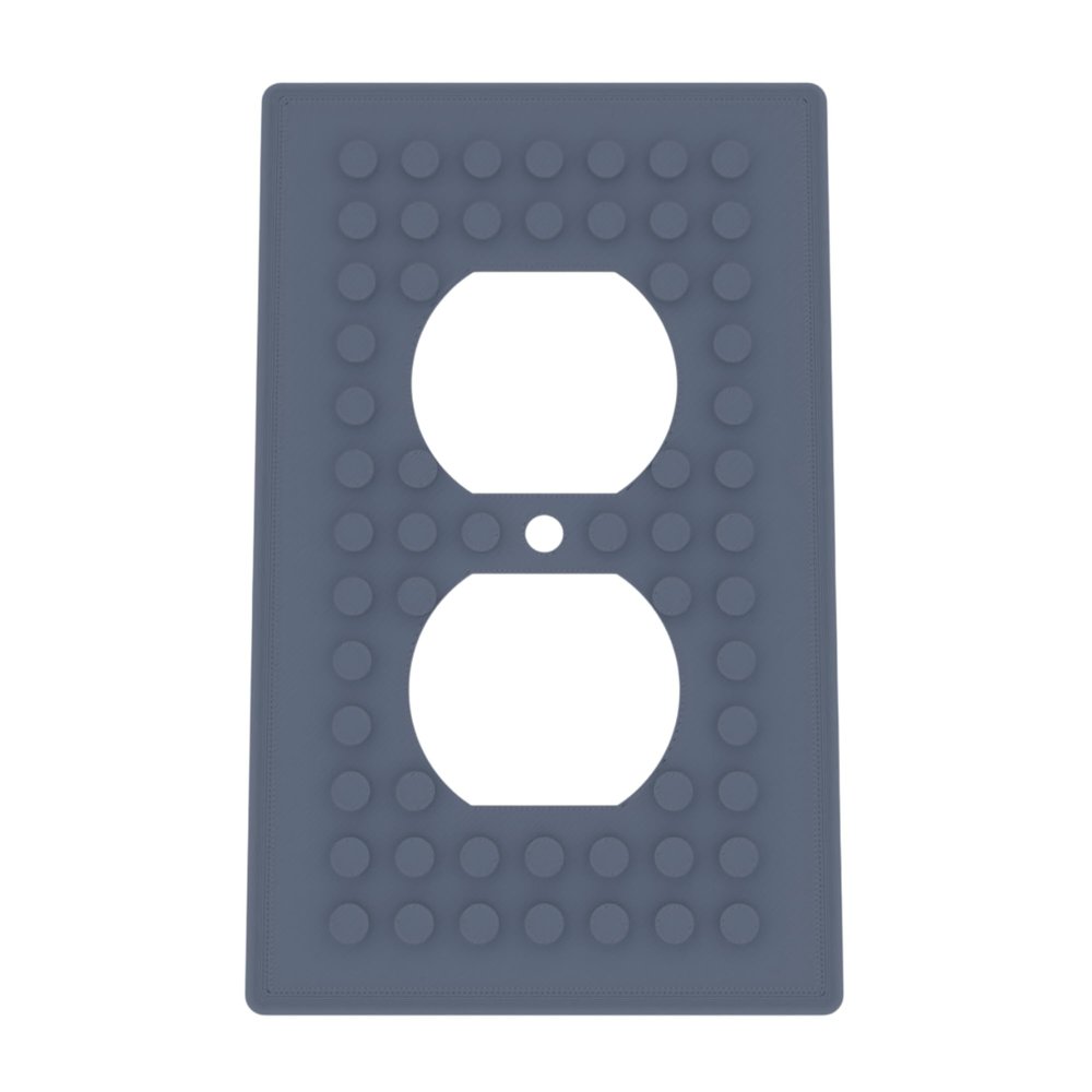 Building Brick Light Switch Cover Plate - Compatible with Standard Construction Blocks - Single Outlet Wall Plate (Blue Gray)