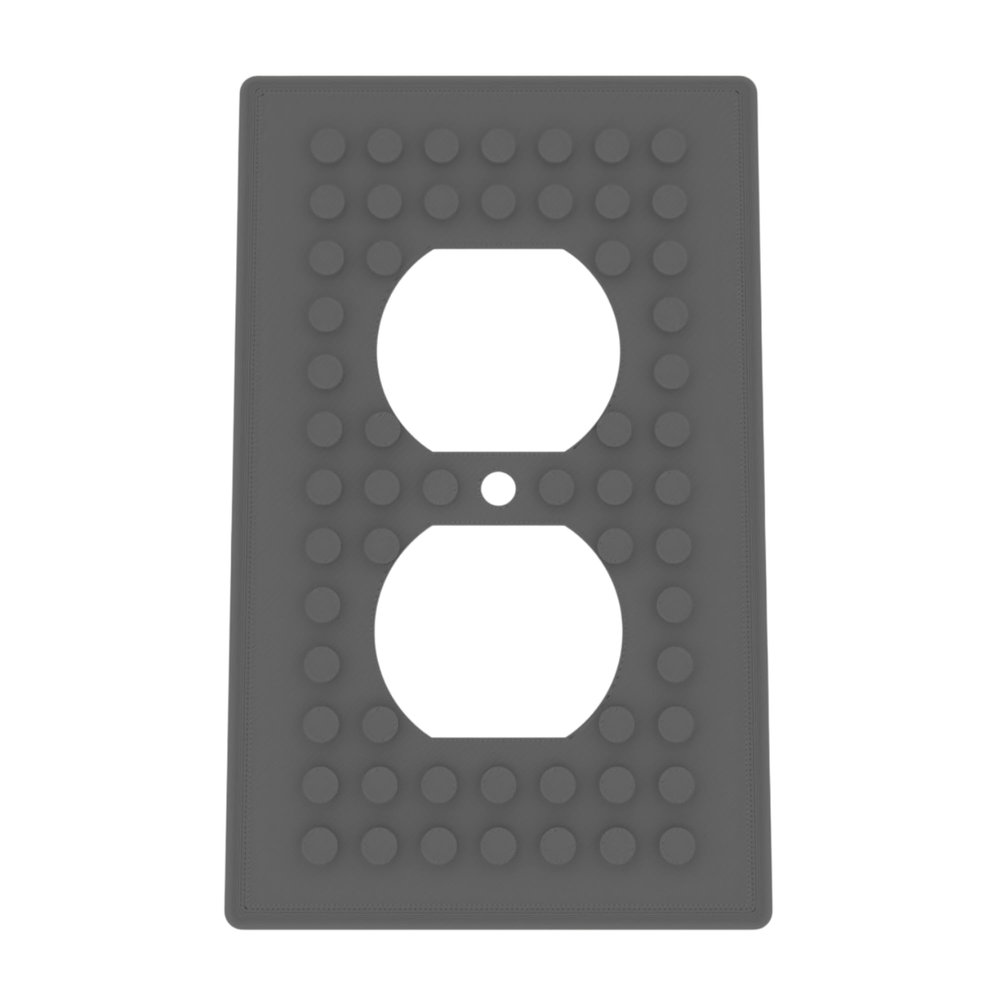 Building Brick Light Switch Cover Plate - Compatible with Standard Construction Blocks - Single Outlet Wall Plate (Dark Gray)