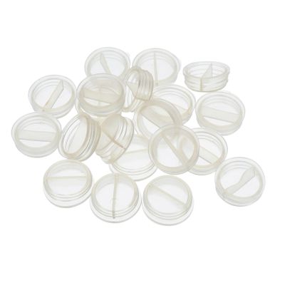 MUCKLILY 20pcs Money Saving Box Bottom Plug Transparent Round Hole Cover Replacement for Piggy Banks Childproof and Easy to Install Stoppers for Secure Savings
