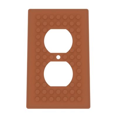 Building Brick Light Switch Cover Plate - Compatible with Standard Construction Blocks - Single Outlet Wall Plate (Copper Brown Metallic)