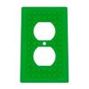 Building Brick Light Switch Cover Plate - Compatible with Standard Construction Blocks - Single Outlet Wall Plate (Bambu Green) view 1