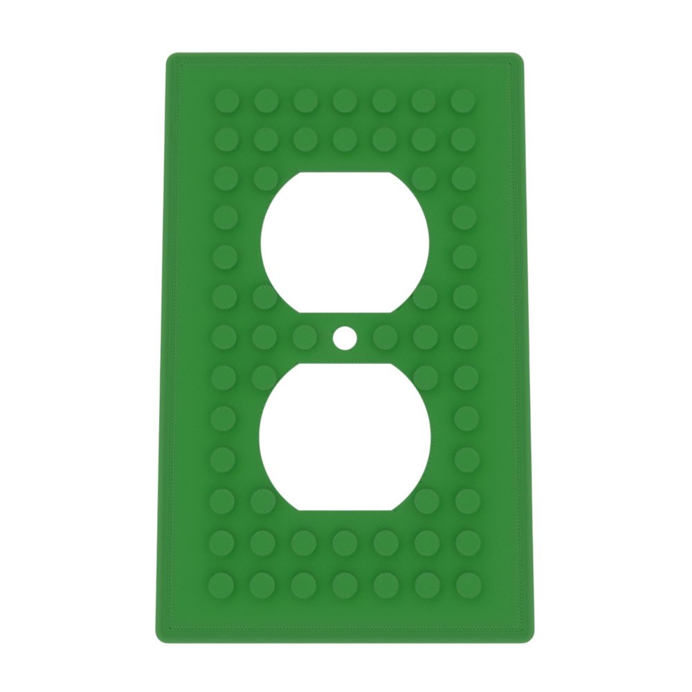 Building Brick Light Switch Cover Plate - Compatible with Standard Construction Blocks - Single Outlet Wall Plate (Mistletoe Green)